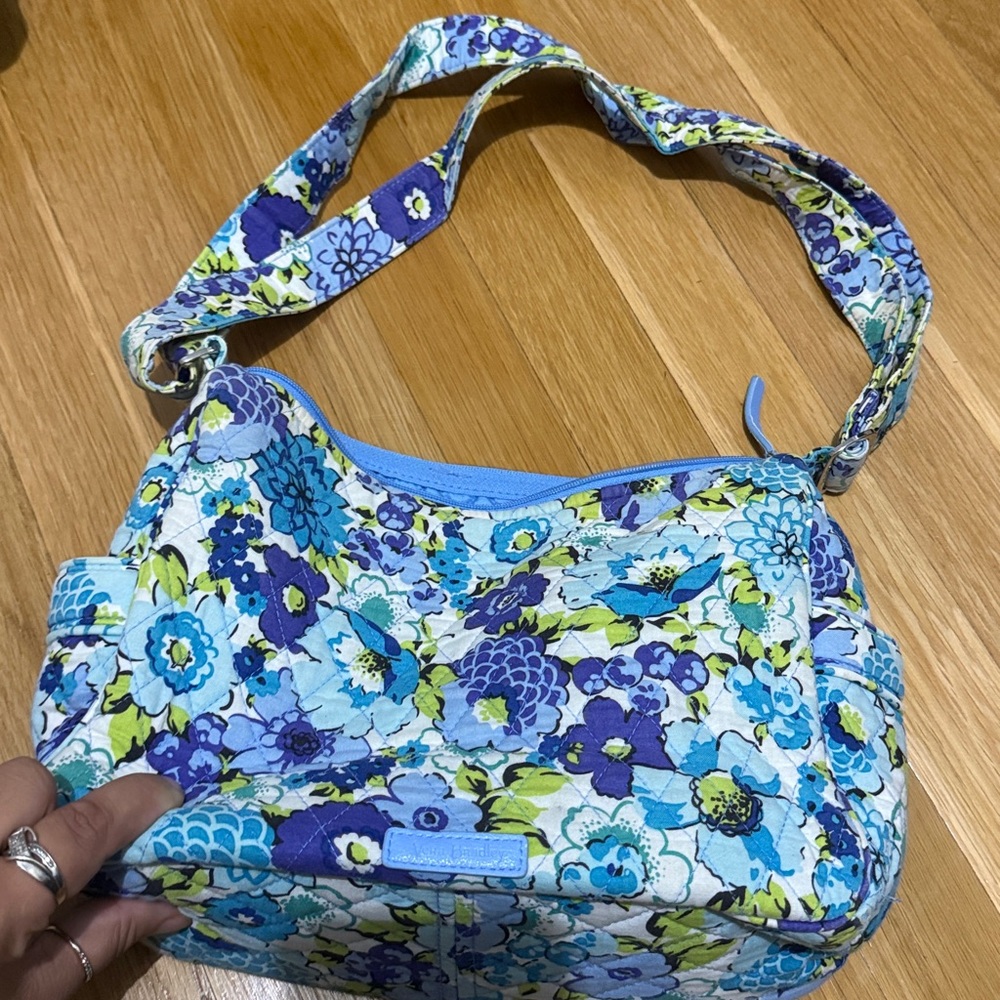 Vera Bradley Blue and Green Floral Shoulder Bag
